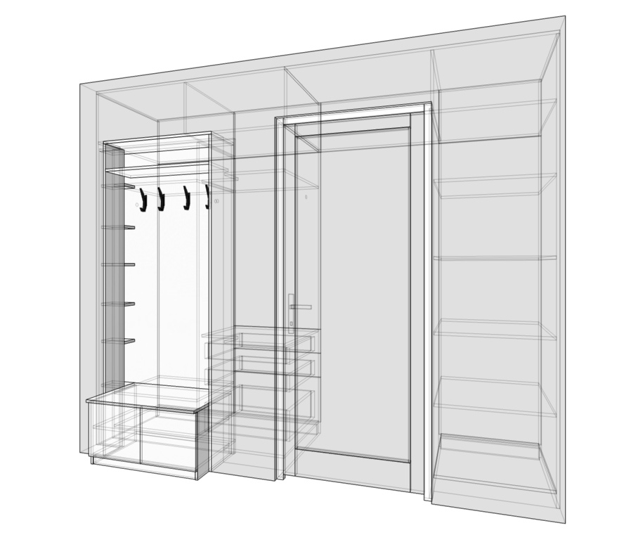 3D вариант платяного шкафа